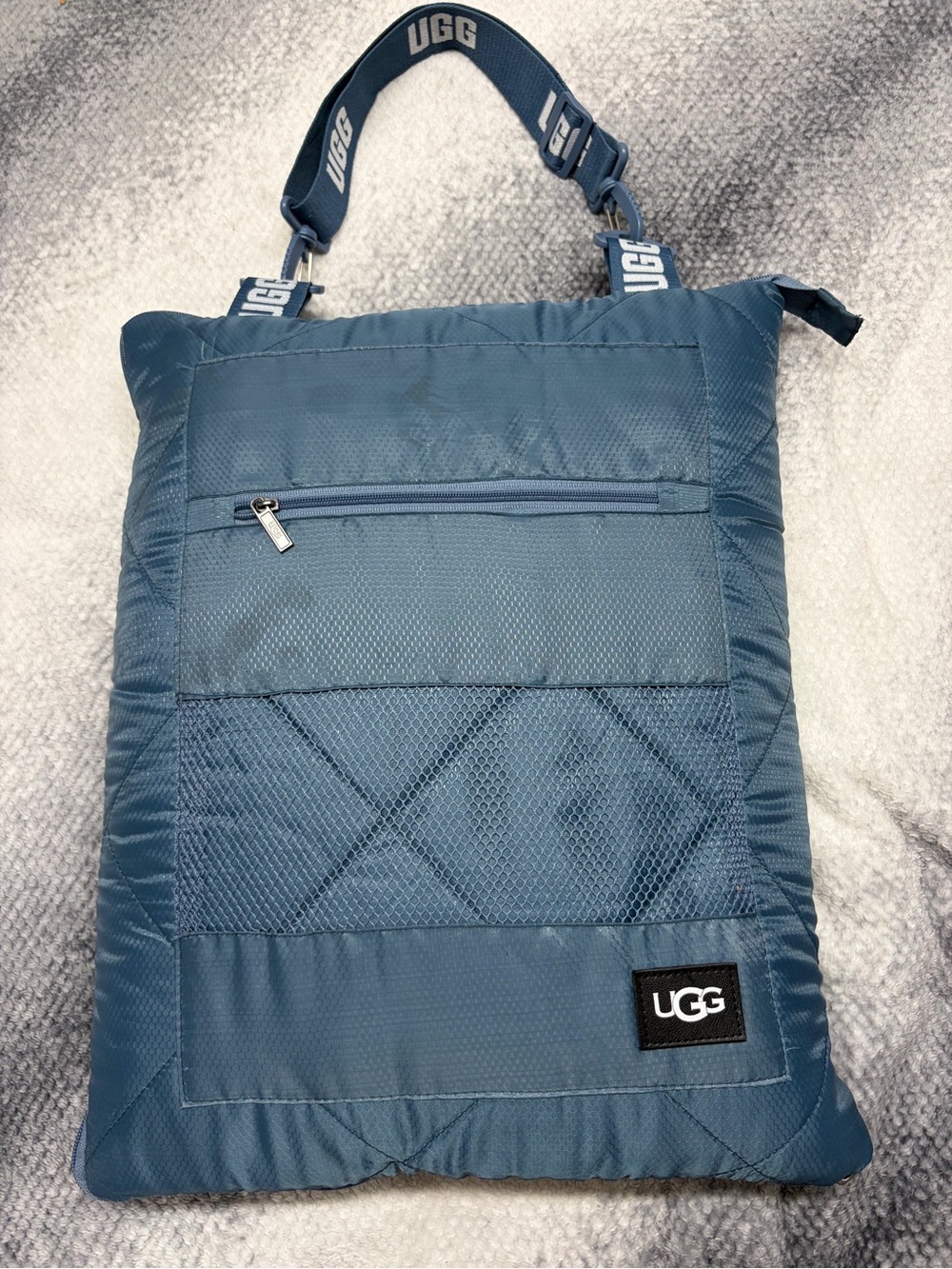 UGG Navy Quilted Outdoor Blanket Tote 60” x 72”